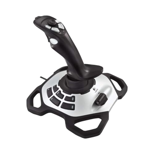 Logitech G Extreme 3D Pro Joystick, Drehknopf Rudersteuerung, 12 Programmierbare Tasten, 8-Wege Rundblickschalter, Stabiler Sockel, Schnellfeuerauslöser, USB-Anschluss, PC - Schwarz/Silber von Logitech G