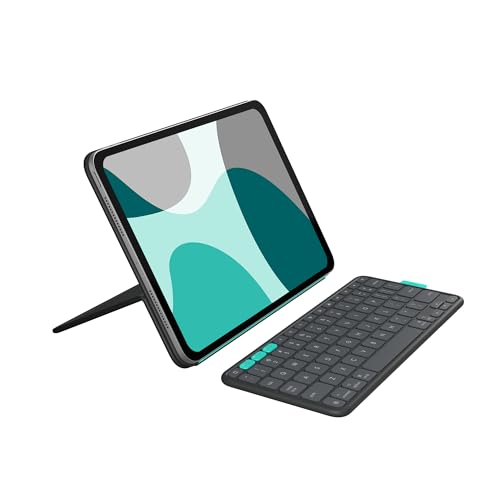 Logitech Flip Folio, Tastaturetui für iPad Pro 11 Zoll (M4) & iPad Air 11 Zoll (M2 & M3)(5. Generation - 2024) - Schützendes und verstaubares Bluetooth-Tastaturetui, Multi-Device - Grafit - QWERTY von Logitech