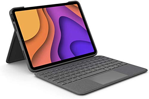 Logitech Folio Touch iPad Hülle Tastatur für iPad Air 4. Gen 5. Gen 2020, 2022, UK/US INTL QWERTY - Grau von Logitech