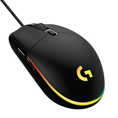 Logitech G203 Gaming-Maus mit anpassbarer LIGHTSYNC RGB-Beleuchtung, 6 programmierbare Tasten, spieletauglicher Sensor, Abtastung mit 8.000 DPI, Geringes Gewicht - Schwarz von Logitech G