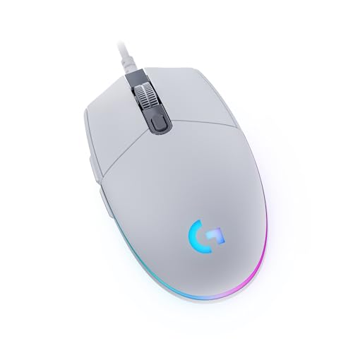 Logitech G203 Gaming-Maus mit anpassbarer LIGHTSYNC RGB-Beleuchtung, 6 programmierbare Tasten, spieletauglicher Sensor, Abtastung mit 8.000 DPI, Geringes Gewicht - Weiß von Logitech G