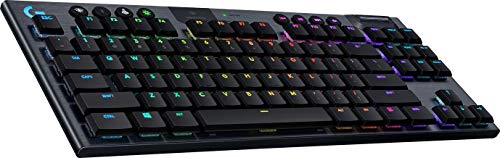 Logitech G915 TKL Tenkeyless Lightspeed RGB Mechanische Gaming-Tastatur für Laptop und PC, Low-Profile-Switch, LIGHTSYNC RGB, kabellos, Bluetooth Funktion, Schwarz von Logitech