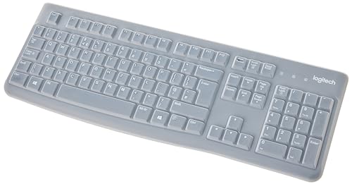 Logitech K120 Tastatur für Bildung mit Silikonabdeckung, kabelgebundene Tastatur für Windows, USB-Plug-and-Play, volle Größe, auslaufsicher, Gebogene Leertaste, PC/Laptop, QWERTY UK-Layout - Schwarz von Logitech