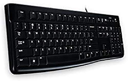 Logitech K120 Kabelgebundene Business Tastatur für Windows und Linux, USB-Anschluss, Leises Tippen, Robust, Spritzwassergeschützt, Tastaturaufsteller, Litauisches Layout - Schwarz von Logitech