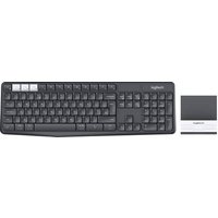 Logitech K375s Multi-Device Bluetooth® Tastatur Deutsch, QWERTZ Graphit, Grau, Weiß Spritzwasserge von Logitech