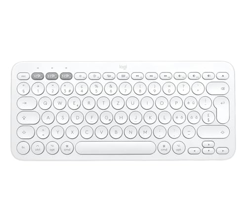 Logitech K380 Multi-Device Tastatur für Windows, macOS, iPadOS, Android oder Chrome OS, PC, Mac, Laptop, Smartphone, Tablet, Schweizer QWERTZ-Layout - weiß [Bulk - Ohne Verpackung] von Logitech