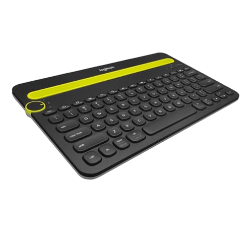 Logitech K480 kabellose Multi-Device Bluetooth-Tastatur für Windows, macOS, iPadOS, Android oder Chrome OS, PC, Mac, Laptop, Smartphone, Tablet, Russisches QWERTY-Layout - schwarz [Bulk] von Logitech
