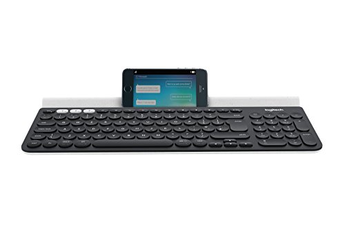 Logitech K780 Kabellose Tastatur, Bluetooth & 2.4 GHz Verbindung, Multi Device & Easy-Switch Feature, Integrierte Halterung, PC/Mac/Tablet/Smartphone, UK QWERTY-Layout - Dunkelgrau/Weiß Logitech K780 Kabellose Tastatur, Bluetooth & 2.4 GHz Verbindung, Multi Device & Easy-Switch Feature, Integrierte Halterung, PC/Mac/Tablet/Smartphone, UK QWERTY-Layout - Dunkelgrau/Weiß von Logitech