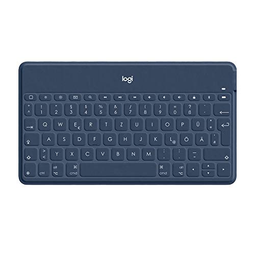 Logitech Keys-to-Go Kabellose Tablet-Tastatur, Bluetooth, iOS-Sondertasten, Ultraleicht & Geräuschlos, 3-Monate Akkulaufzeit, Fürs Tablet und Smartphone, Deutsches QWERTZ-Layout - Schwarz von Logitech