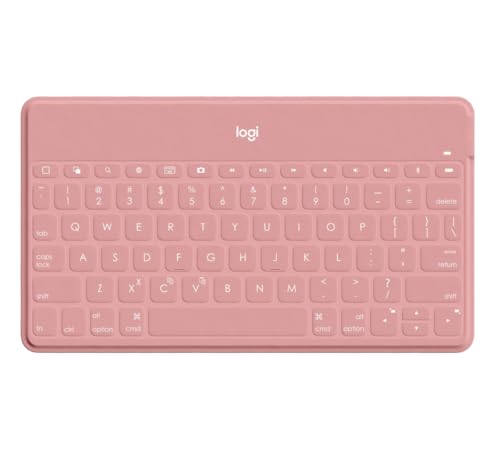 Logitech Keys to Go - Bluetooth Tastatur - Kabellose Tastatur, Ultraleicht & Geräuschlos, für Windows, Tablet, iPad, iPhone, macOS, iOS - US (QWERTY) - rosa【Bulk - ohne Verpackung】 von Logitech