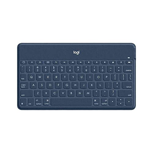Logitech Keys-to-Go Kabellose Tablet-Tastatur, Bluetooth, iOS-Sondertasten, Ultraleicht & Geräuschlos, 3-Monate Akkulaufzeit, Fürs Tablet und Smartphone, Spanisches QWERTY-Layout - Schwarz von Logitech