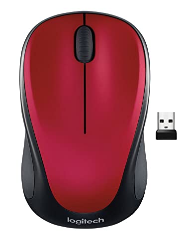 Logitech M317 Kabellose Maus, 2,4 GHz mit USB-Empfänger, 1000 DPI optische Tracking, 12 Monate Akku, kompatibel mit PC, Mac, Laptop, Chromebook - Rot (Generalüberholt) von Logitech