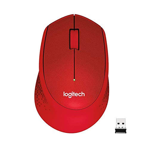 Logitech M330 SILENT PLUS Kabellose Maus, 2,4 GHz mit USB-Nano-Empfänger, 1000 DPI Optical Tracking, 2 Jahre Batterielaufzeit, Kompatibel mit PC, Mac, Laptop, Chromebook - Rot von Logitech