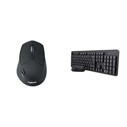 Logitech M720 Triathlon Multi-Device & Trust Ymo II Leise Tastatur Maus von Logitech