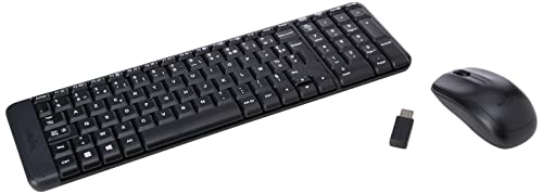 Logitech MK220 Kompaktes, Kabelloses Set mit Tastatur und Maus für Windows, Französisches AZERTY-Layout - Schwarz Logitech MK220 Kompaktes, Kabelloses Set mit Tastatur und Maus für Windows, Französisches AZERTY-Layout - Schwarz von Logitech