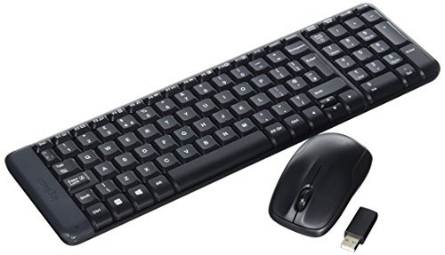 Logitech MK220 Kompaktes, Kabelloses Set mit Tastatur und Maus für Windows, Englishes QWERTY-Layout - Schwarz von Logitech