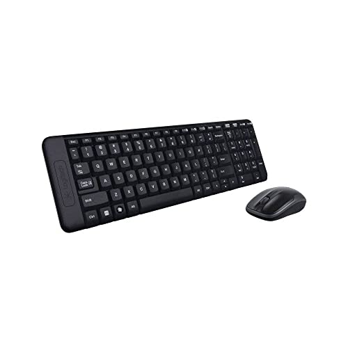 Logitech MK220 Kompaktes, Kabelloses Set mit Tastatur und Maus für Windows, Spanisches QWERTY-Layout - Schwarz Logitech MK220 Kompaktes, Kabelloses Set mit Tastatur und Maus für Windows, Spanisches QWERTY-Layout - Schwarz von Logitech