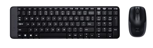 Logitech MK220 Kompaktes, Kabelloses Set mit Tastatur und Maus für Windows, US QWERTY-Layout - Schwarz von Logitech