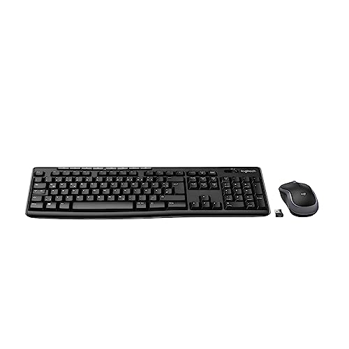 Logitech MK270 Kabelloses Set mit Tastatur und Maus für Windows, 2,4 GHz kabellos, Kompakte Maus, 8 Sondertasten, 2 Jahre Batterielaufzeit, Für PC, Laptop, Deutsches QWERTZ-Layout - Schwarz von Logitech