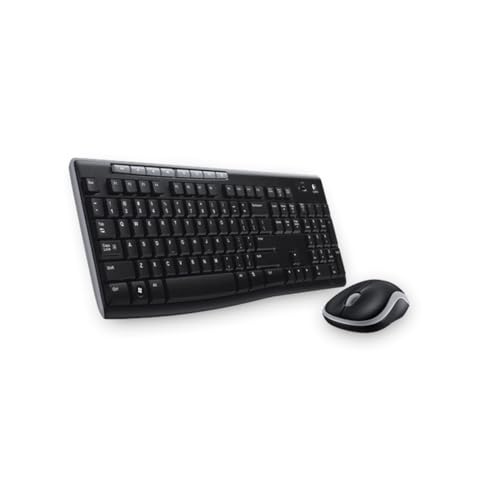 Logitech MK270 Kabelloses Set mit Tastatur und Maus für Windows, Griechisches Layout - Schwarz von Logitech