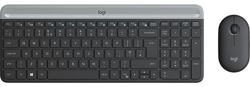 Logitech MK470 Slim Combo Kabelloses Tastatur-Maus-Set, 2.4 GHz Verbindung via Nano-USB-Empfänger, 10m Reichweite, 18-Monate Batterielaufzeit, PC/Laptop, Deutsches QWERTZ-Layout - Graphit von Logitech