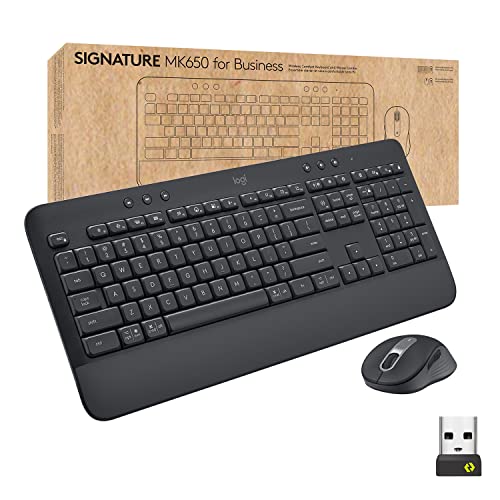 Logitech Signature MK650 Combo for Business, kabellose Maus und Tastatur, Logi Bolt, Bluetooth, SmartWheel, Globally Certified, Windows/Mac/Chrome/Linux – Schwarz von Logitech