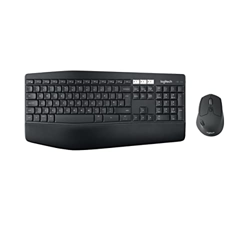 Logitech MK850 Performance Kabelloses Tastatur-Maus-Set, Bluetooth & 2.4 GHz Verbindung via USB-Empfänger, Multi-Device, 24 bis 36-Monate Akkuleistung, Handballenauflage, UK QWERTY-Layout - Schwarz Logitech MK850 Performance Kabelloses Tastatur-Maus-Set, Bluetooth & 2.4 GHz Verbindung via USB-Empfänger, Multi-Device, 24 bis 36-Monate Akkuleistung, Handballenauflage, UK QWERTY-Layout - Schwarz von Logitech