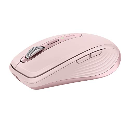 Logitech MX Anywhere 3 kompakte, leistungsstarke Maus – Kabellos, Magnetisches Scrollen, ergonomisch, anpassbare Tasten, USB-C, Bluetooth, Apple Mac, iPad, Windows PC, Linux, Chrome - Rose von Logitech