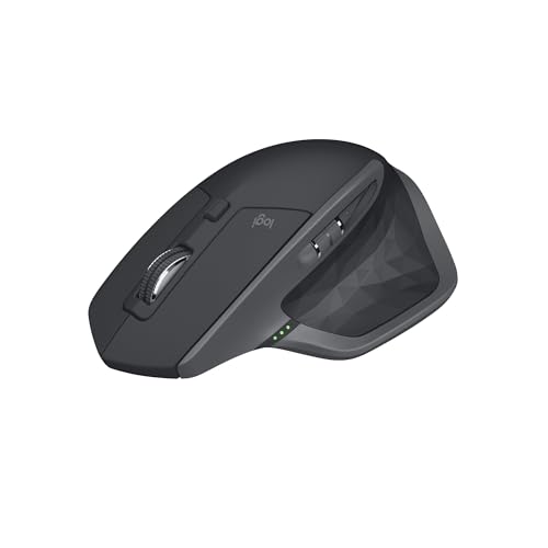 Logitech MX Master 2S Bluetooth Edition kabellose Maus, mehrere Oberflächen, superschnelles Scrollen, ergonomisch, aufladbar, Verbindung zu bis zu 3 Mac/PC-Computern - Graphit von Logitech