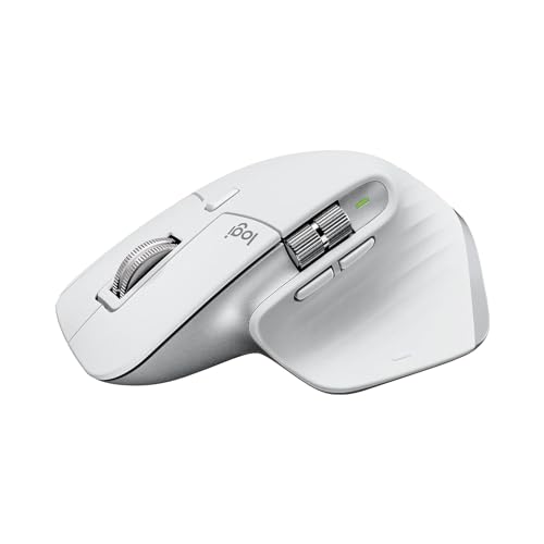 Logitech MX Master 3S - Kabellose Performance-Maus mit ultraschnellem Scrollen, Ergo, 8K DPI, Glas-Tracking, Leise Klicks, USB-C, Bluetooth, Windows, Linux, Chrome - Hellgrau von Logitech