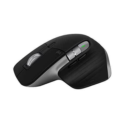 Logitech MX Master 3S für Mac - Kabellose Bluetooth-Maus mit ultraschnellem Scrollen, Ergo, 8K DPI, Glas-Tracking, Leise Klicks, USB-C, Apple, iPad - Space Grey, Schwarz von Logitech