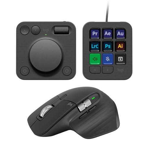 Logitech MX Master 3S und Creative Console Bundle: Präzisionsmaus, programmierbare Tasten, Drehregler, für Grafikdesign, Videobearbeitung, Adobe, Zoom - Graphit von Logitech