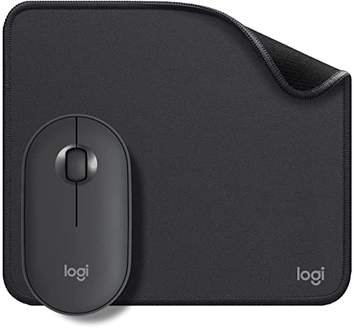 Logitech Mauspad – Studio-Serie, Computer-Mauspad + kabellose Pebble-Maus, Bluetooth von Logitech