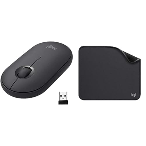 Logitech Mauspad – Studio-Serie, Computer-Mauspad + kabellose Pebble-Maus, Bluetooth von Logitech