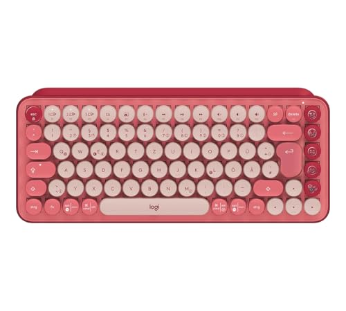 Logitech POP Keys - Mechanische Tastatur, Bluetooth Tastatur, Wireless Keyboard - macOS, iPadOS, iOS, Chrome OS, Android, Windows - Deutsch QWERTZ-Layout - rosa【Bulk - ohne Verpackung】 Logitech POP Keys - Mechanische Tastatur, Bluetooth Tastatur, Wireless Keyboard - macOS, iPadOS, iOS, Chrome OS, Android, Windows - Deutsch QWERTZ-Layout - rosa【Bulk - ohne Verpackung】 von Logitech