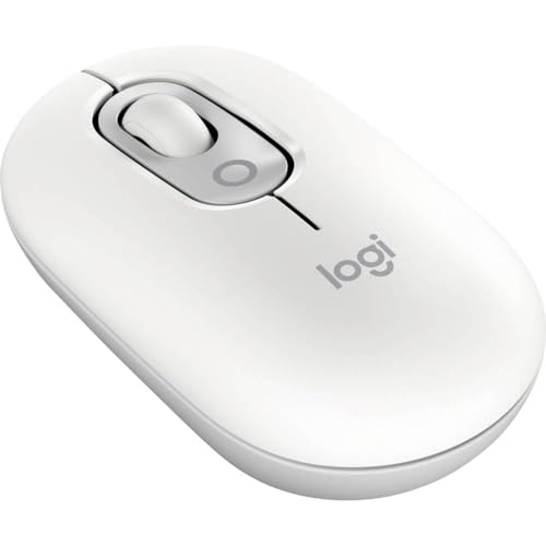 Logitech POP Mouse, kompakte und mobile kabellose Bluetooth-Maus mit programmierbaren Tasten und leisen Klicks, Easy-Switch für einfaches Umschalten bis zu 3 Geräten, Notebook, Tablet, PC – Grauweiß von Logitech