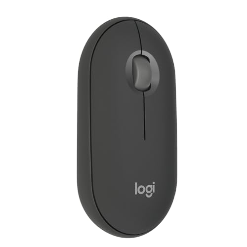 Logitech Pebble Mouse 2 M350s schlanke kabellose Bluetooth-Maus, mobil, leicht, anpassbare Taste, leise Klicks, Easy-Switch für Windows, macOS, iPadOS, Android, ChromeOS - Grafit von Logitech