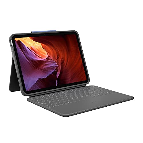 Logitech Rugged Folio für iPad (10. Generation) – Schutzcase mit Smart Connector und strapazierfähiger, spritzwassergeschützter Tastatur - English Layout von Logitech