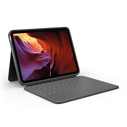 Logitech Rugged Folio für iPad (10. Generation) – Schutzcase mit Smart Connector und strapazierfähiger, spritzwassergeschützter Tastatur - Spanish Layout von Logitech