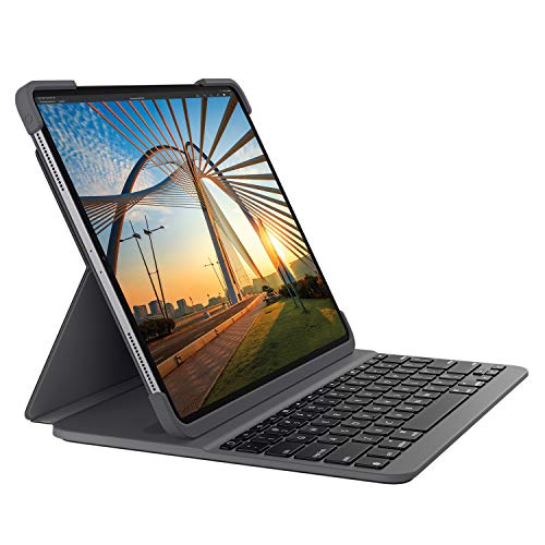 Logitech SLIM FOLIO PRO Bluetooth-Tastatur-Case mit Hintergrundbeleuchtung für iPad Pro 11 Zoll (1. und 2. Generation) (Modell: A1980, A1934, A1979, A2013), Skandinavisches QWERTY-Layout Grafit von Logitech