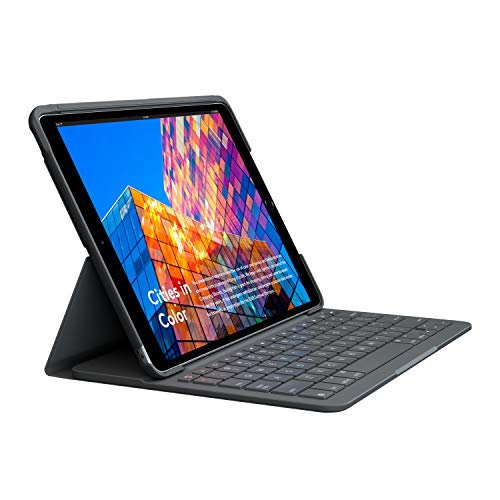 Logitech SLIM FOLIO iPad Air (3. Generation) Tastatur-Case mit integrierter kabelloser Tastatur (Modell: A2152, A2123, A2153, A2154), Französisches AZERTY- Graphit von Logitech