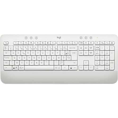 Logitech Signature K650 Comfort kabellose Tastatur mit Handballenauflage, BLE Bluetooth/Logi Bolt USB-Empfänger, Soft-Touch-Tastatur, Numpad, PC/Windows/Mac, Französisches AZERTY - Weiß von Logitech