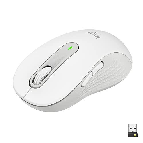Logitech Signature M650 L Kabellose Maus - für große Hände, Leise Klicks, Anpassbare Seitentasten, Bluetooth, Kompatibilität mit mehreren Geräten - Weiß, Offwhite von Logitech