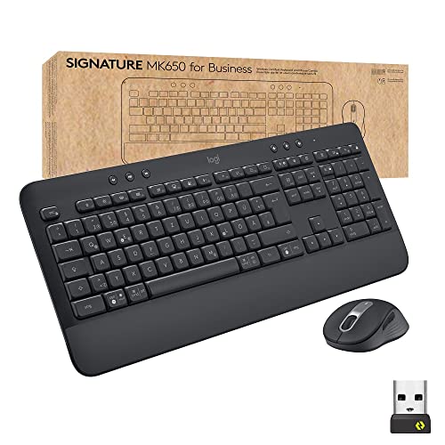 Logitech Signature MK650 Combo for Business, kabellose Maus und Tastatur, Logi Bolt, Bluetooth, SmartWheel, weltweit Zertifiziert, Windows/Mac/Chrome/Linux - Graphit von Logitech