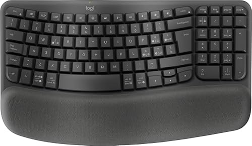 Logitech Wave Keys kabellose ergonomische Tastatur - Grafit, Italienisches QWERTY-Layout von Logitech