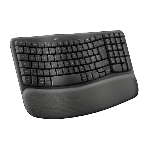 Logitech Wave Keys kabellose ergonomische Tastatur - Grafit, US QWERTY-Layout von Logitech