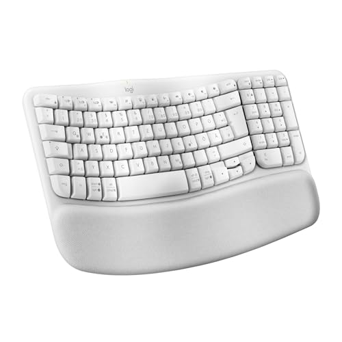Logitech Wave Keys kabellose ergonomische Tastatur - Weiß, Italienisches QWERTY-Layout von Logitech