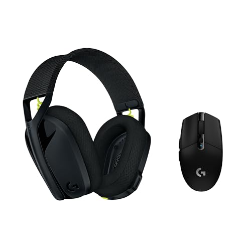 Logitech G G305 Hero 12K Sensor Kabellose Gaming-Maus und G435 Kabelloses Gaming-Headset mit Bluetooth und integriertem Mikrofon – Geringes Gewicht mit Lightspeed – PC/Mac, Schwarz von Logitech G