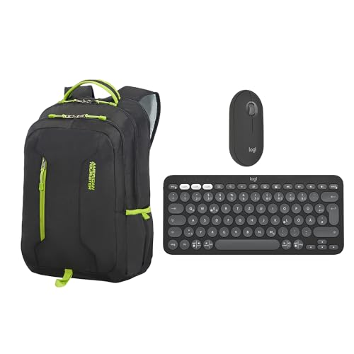 Logitech Pebble 2 Combo, kabellose Tastatur und Maus, leise und mobil, Deutsches QWERTZ-Layout, Grafit + American Tourister Urban Groove - 15,6 Zoll Laptop Rucksack Logitech Pebble 2 Combo, kabellose Tastatur und Maus, leise und mobil, Deutsches QWERTZ-Layout, Grafit + American Tourister Urban Groove - 15,6 Zoll Laptop Rucksack von Logitech