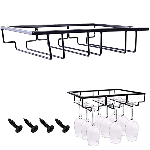 Outdoor Wine Glass Holder, Schwarz Weingläser Aufhängen, Gläserhalter Hängend, Wine Glass Holder, Stemware Racks, Gläserhalter Edelstahl, Für Küche Bar Restaurant 30cm, Schwarz von Hachera